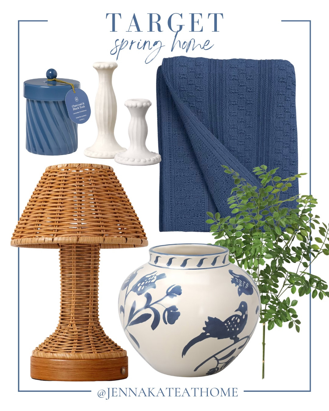 Spring home decor from Target includes rattan lamp, vase, greenery stems, throw blanket, candle, and candle stick holders.

Home decor, spring decor, looks for less

#LTKSaleAlert #LTKHome #LTKSeasonal