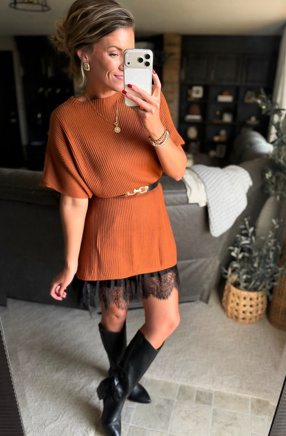 Dressy Fall outfit idea. 
I sized up to large in this sweater for longer length.

#LTKOver40 #LTKSaleAlert #LTKSeasonal