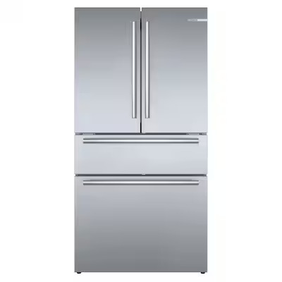 Bosch  800 Series 21-cu ft 4-Door Counter-depth French Door Refrigerator with Ice Maker (Stainle... | Lowe's
