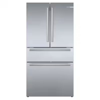 Bosch  800 Series 21-cu ft 4-Door Counter-depth French Door Refrigerator with Ice Maker (Stainle... | Lowe's