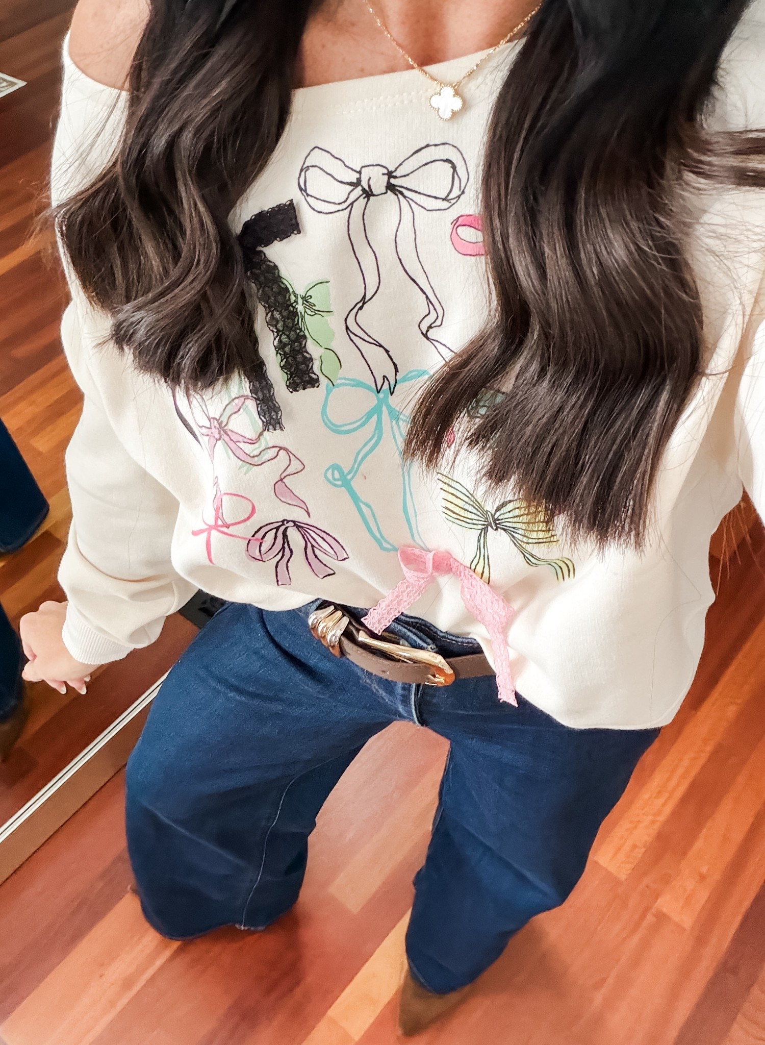 Thus now sweatshirt is too cute 
Wearing a medium 

#LTKGiftGuide #LTKFindsUnder50 #LTKHoliday