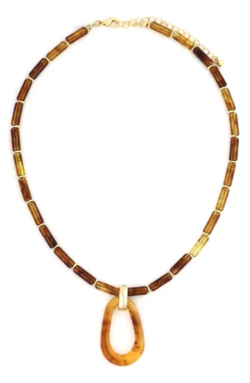 Panacea Beaded Pendant Necklace in Brown at Nordstrom | Nordstrom