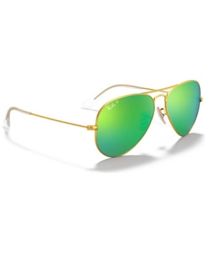 Ray-Ban Polarized Sunglasses, RB3025 Aviator Mirror | Macys (US)