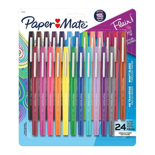 Paper Mate Flair 24pk Felt Pens 0.7mm Medium Tip Multicolored | Target