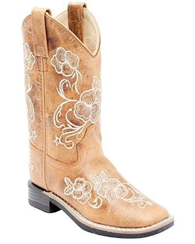 Shyanne Girls' Little Lasy Floral Embroidered Western Boot Broad Square Toe - BBSC1946 1 D | Amazon (US)