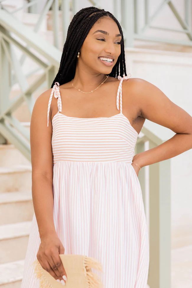 Eyes On Paradise Pink and Orange Striped Maxi Dress | Pink Lily