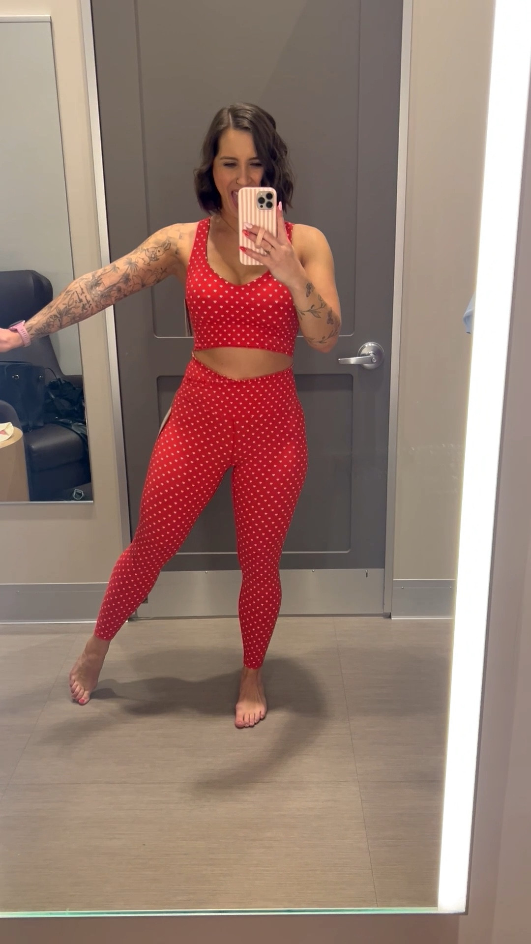 Love this cutie athletic set! It had little hearts all over it. I’m wearing a medium in the pants and tried to get a medium top but the hanger was wrong and this is a small 🤦🏽‍♀️. Medium would fit perfect. Runs tts. 

Athletic set, target, target style, new at target, target athletic set, athletic wear, valentine workout set, Alicia Bice, does it come in pink #LTKHoliday

#LTKfitnessgoals #LTKFindsUnder50 #LTKActive