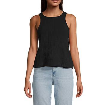 a.n.a Womens Round Neck Sleeveless Tank Top | JCPenney