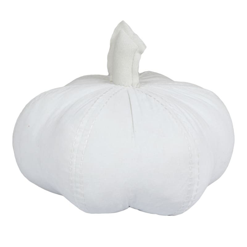 White Velvet Pumpkin Shaped Throw Pillow, 15" | At Home