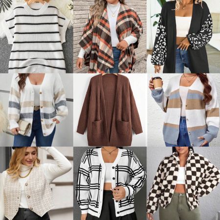 Fall sweaters, jackets, cardigans, vests in all the cute fall trends - stripes, checkered, plaid, leopard, tweed

Plus size fall | plus size outfit | plus size fashion | vest | checked | plaid kimono | striped cardigan | fall style | affordable fashion 

#LTKfindsunder50 #LTKplussize #LTKover40