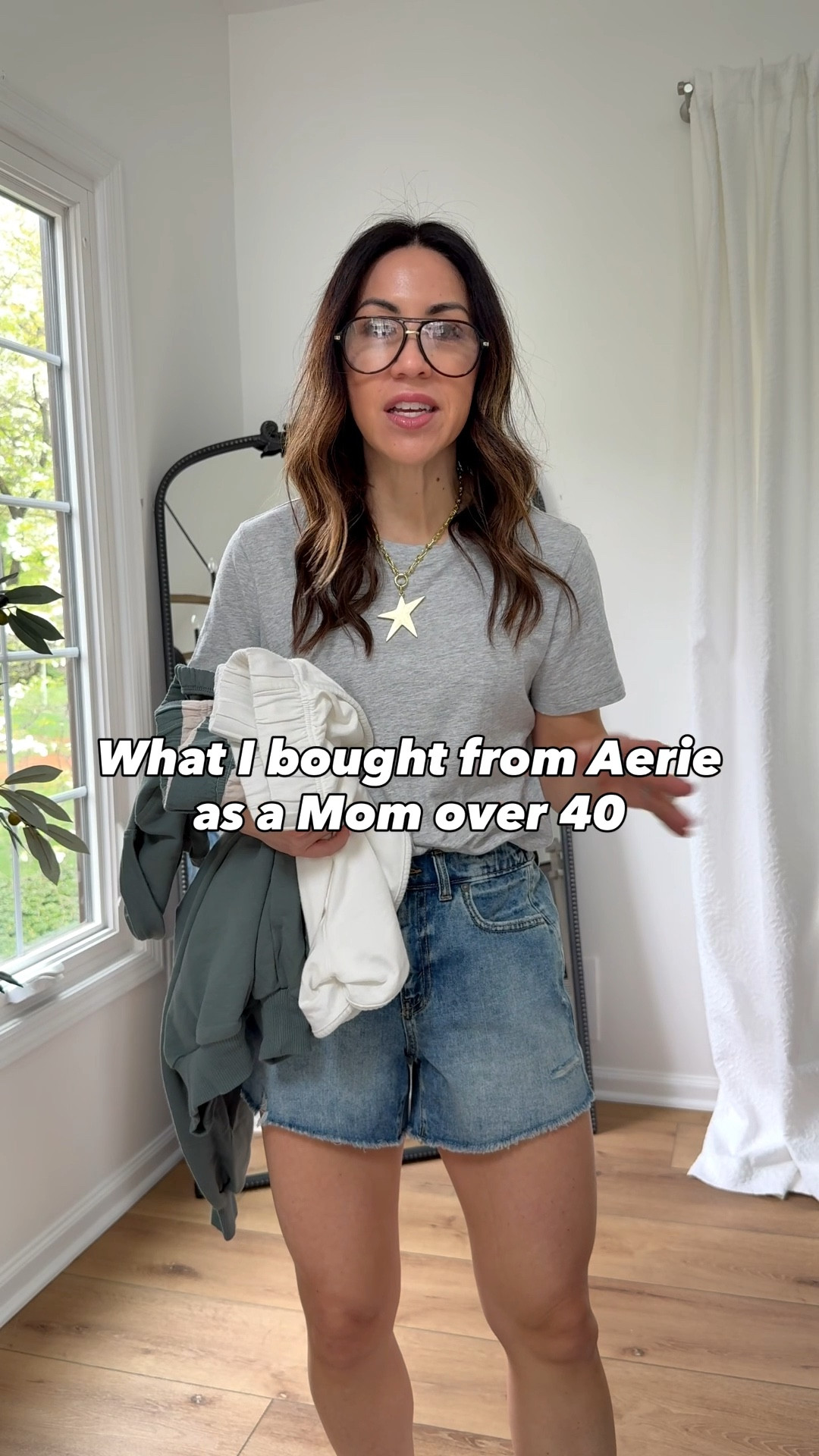 Didn’t wanna leave you hanging. I unboxed all these pieces last week but if you are like me - I need to see them on. This Aerie haul has the comfiest mix and match sets, Mom, friendly shorts and sweatshirts to go with them. And everything is on sale when you’re logged into your @Aerie account!!
￼
￼ Jewelry code HOUSEOFLEO20. Glasses code TAMMY10AM. Shorts small. Denim shorts small. Great tee small. White sweatshirt small. Green sweatshirt XS. Adidas size down. Sandals TTS. Gola tts. 

#LTKPetite #LTKOver40 #LTKSaleAlert
