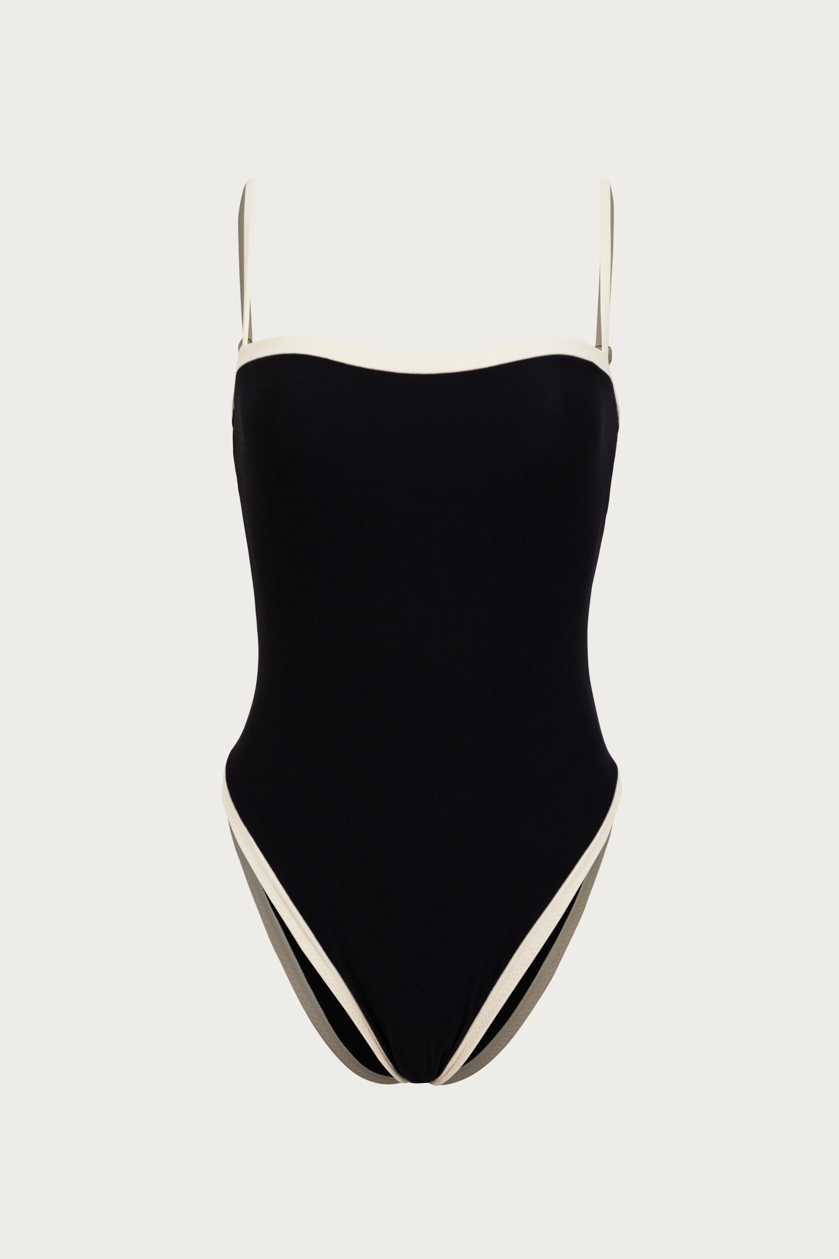 Colorblock One Piece (Faux Suede Black/Cream) | SAME