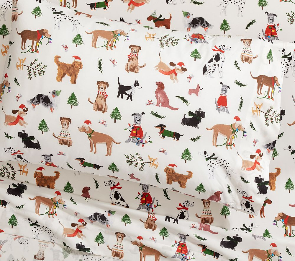 Holiday Dogs Organic Sheet Set | Pottery Barn Kids