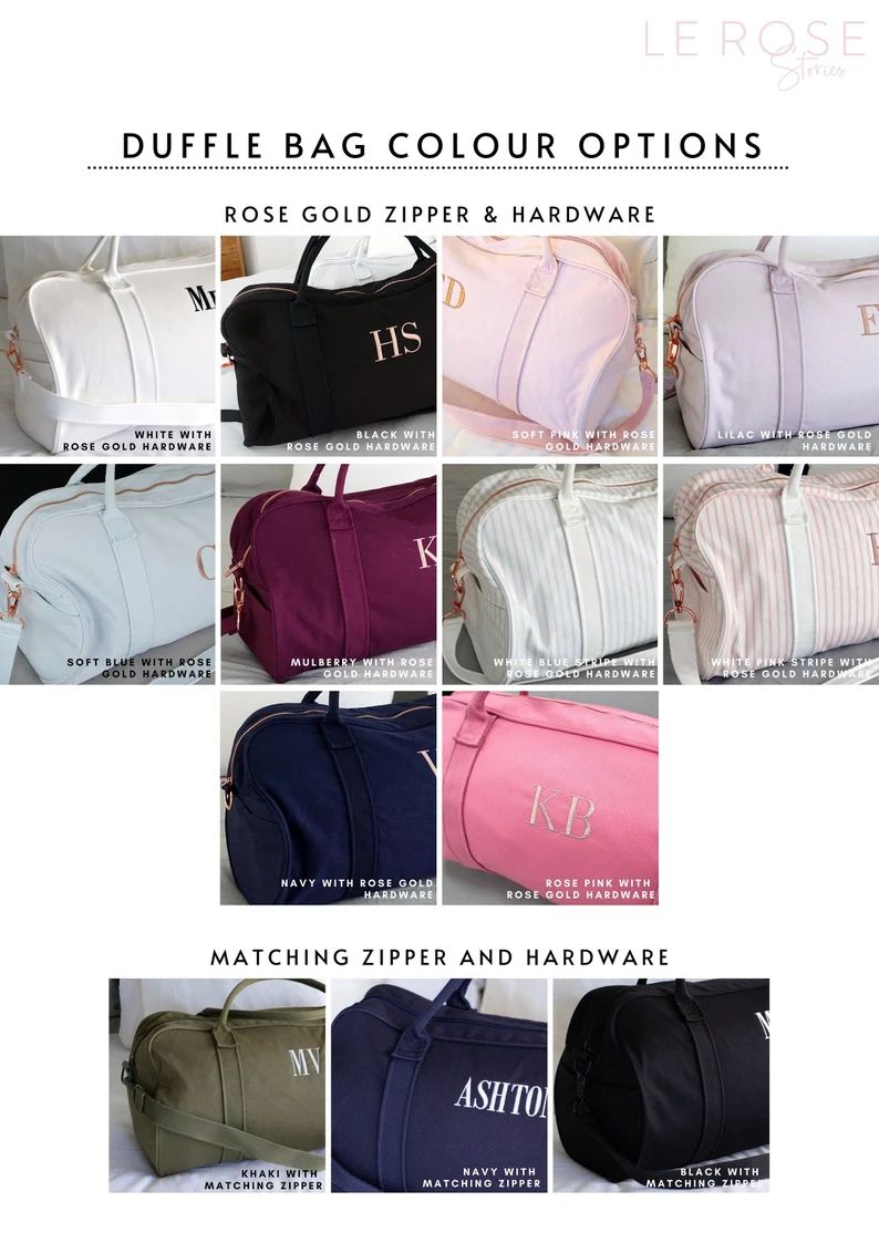 Personalised Bag / Duffle Bag / Baby Bag / Monogrammed Weekender Bags / Hospital Bag / Gracie Duf... | Etsy (US)