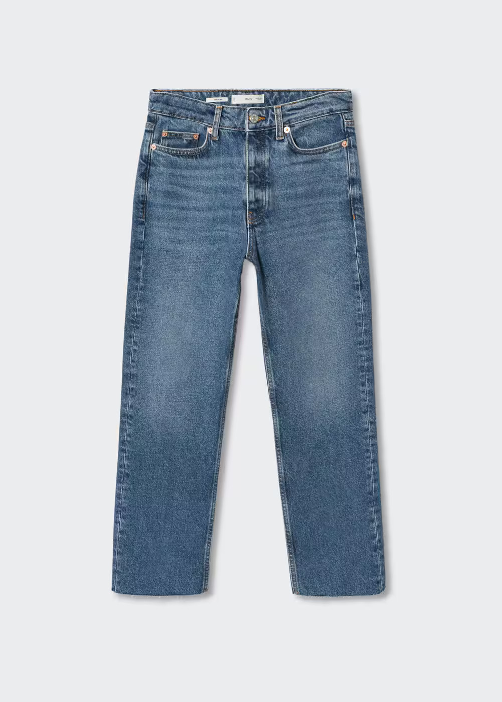 High-waist cropped straight jeans | MANGO (US)