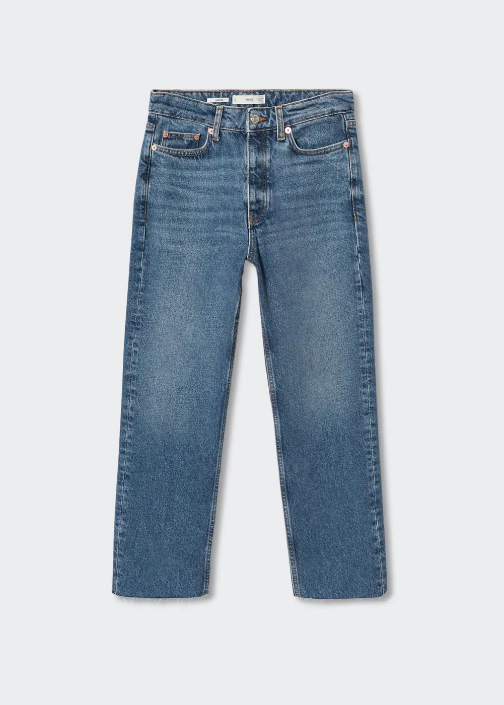 High-waist cropped straight jeans | MANGO (US)