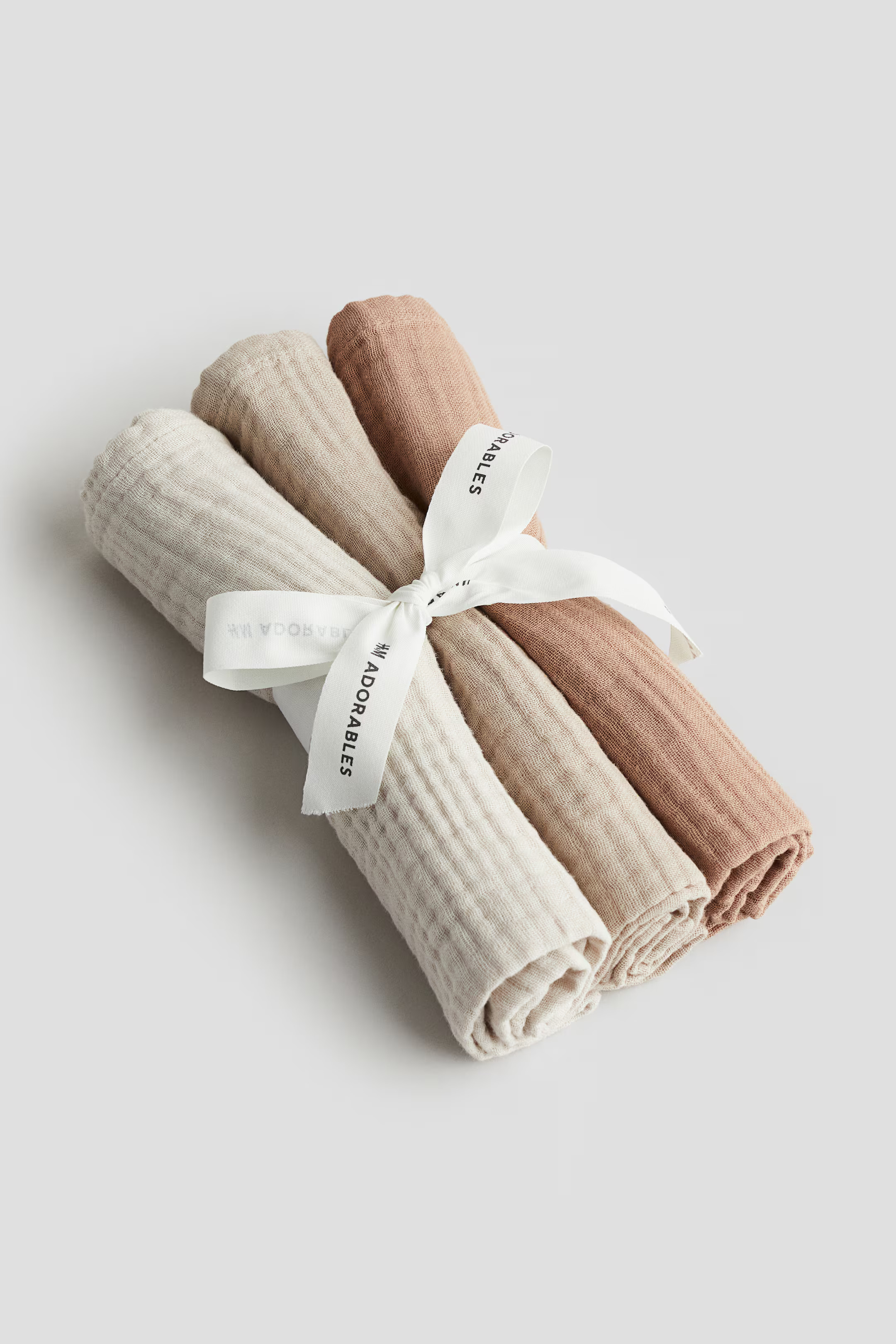 3-pack Small Muslin Cloths - Light taupe/natural white - Home All | H&M US | H&M (US + CA)