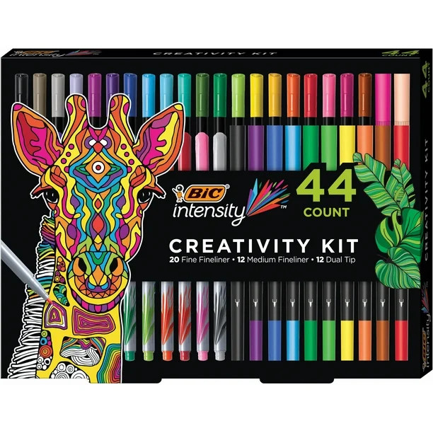 BIC Intensity Fineliner Creativity Kit 44ct with Storage Tray - Walmart.com | Walmart (US)
