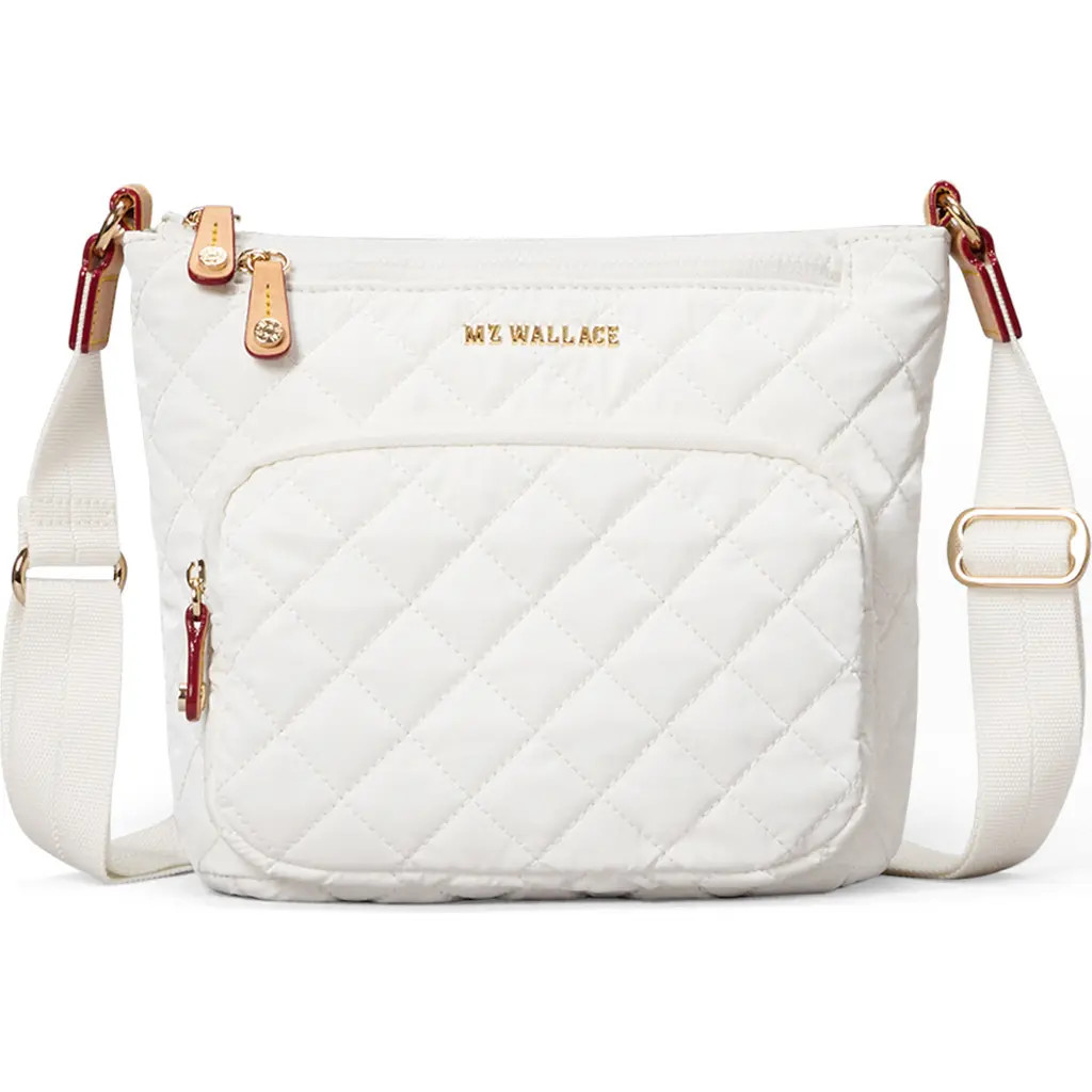 MZ Wallace Metro Scout Deluxe Crossbody Bag in Chalk Liquid at Nordstrom | Nordstrom