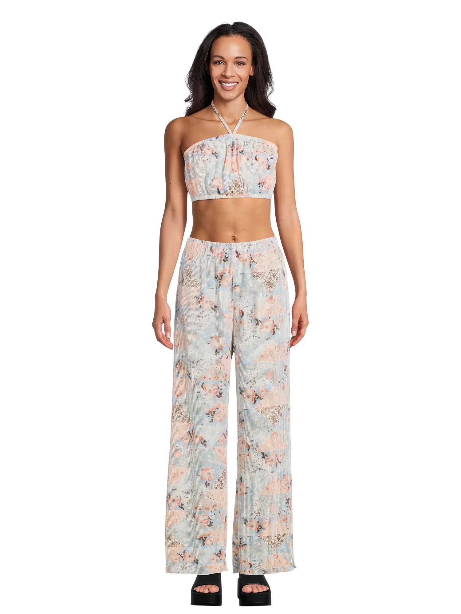 No Boundaries Tube Top and Pants Set, 2 Piece, Women’s and Women’s Plus | Walmart (US)