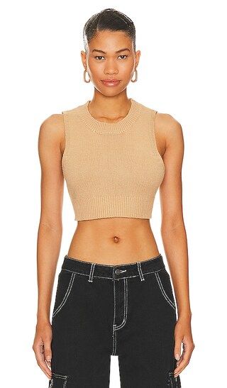 Valeria Crop Sweater in Nude | Revolve Clothing (Global)