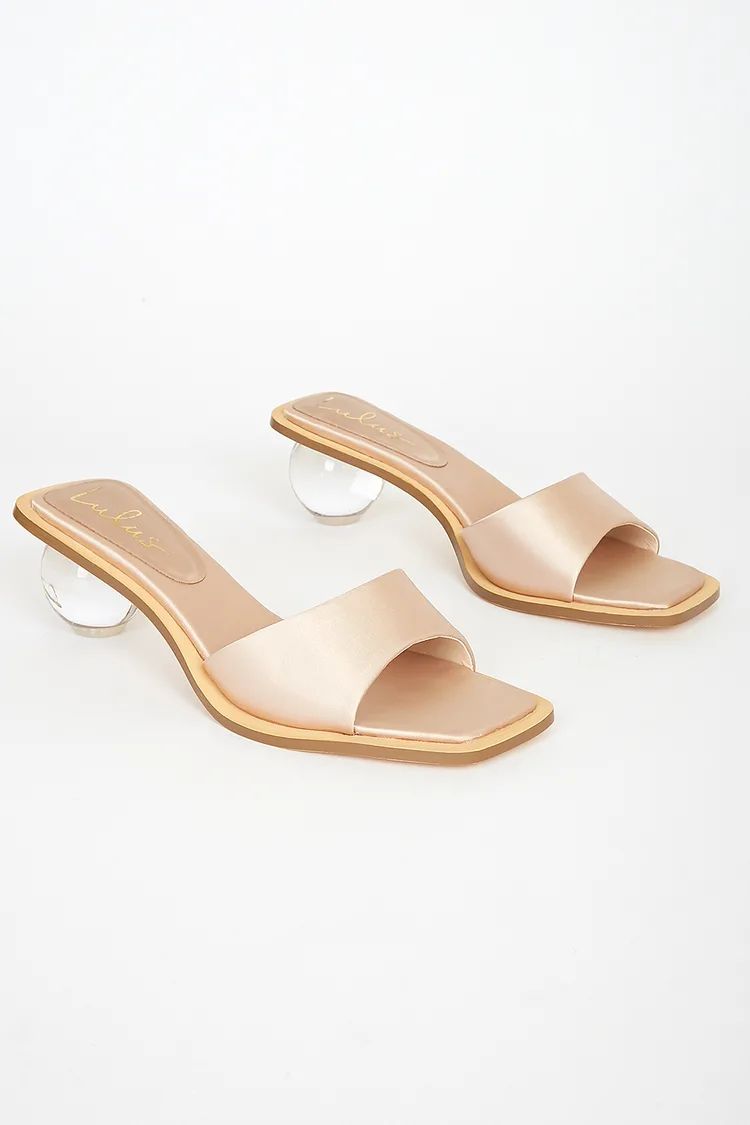 Skye Champagne Satin High Heel Sandals | Lulus (US)