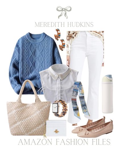 Amazon fashion, women’s fashion, Meredith Hudkins, work outfit, teacher, outfit, preppy, classic, timeless, traditional, spring fashion, winter fashion, women, shoes, ootd, affordable fashion, white denim, mother, denim, blue sweater, coastal outfit, vacation outfit, nude flats, neutral, outfits, woven purse, travel out 

#LTKsalealert #LTKstyletip #LTKfindsunder50