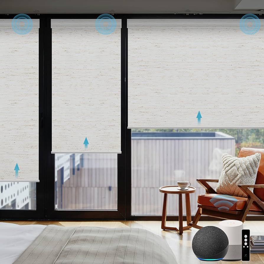 SmartWings Motorized Smart Blinds with Remote, Automatic Blackout Roller Shade Work with Alexa Ho... | Amazon (US)