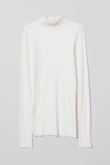 H & M - Cashmere-blend Turtleneck - White | H&M (US)