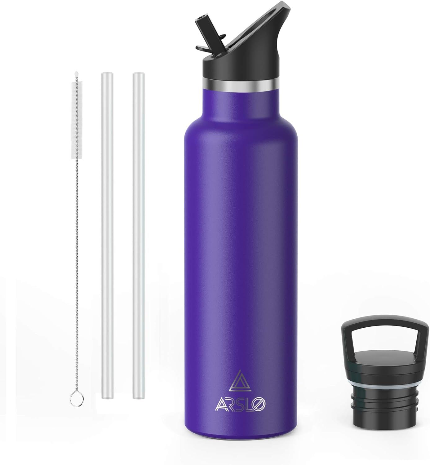 Arslo Stainless Steel Double Wall Water Bottle, Vacuum Insulated Bottle With Straw Lid, Insulated... | Amazon (US)