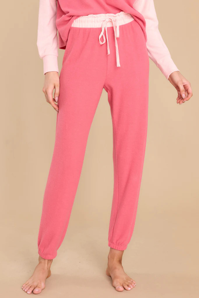 Sweetie Brushed Pink Cherry Joggers | Red Dress 