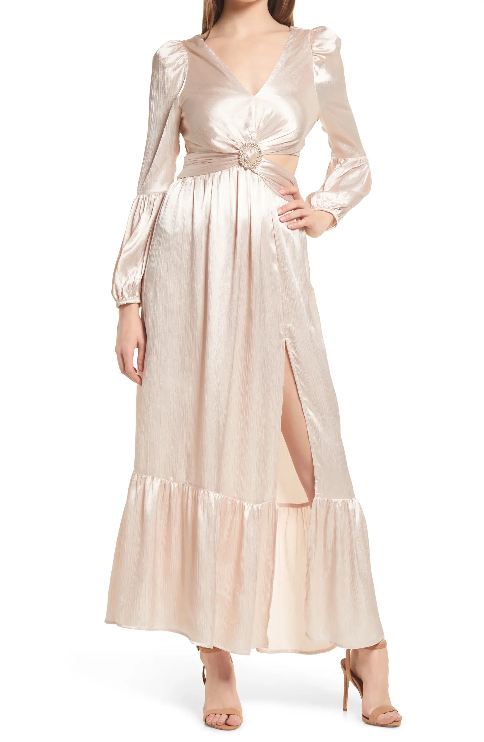 RAHI Leila Luster Long Sleeve Midi Dress | Nordstrom | Nordstrom