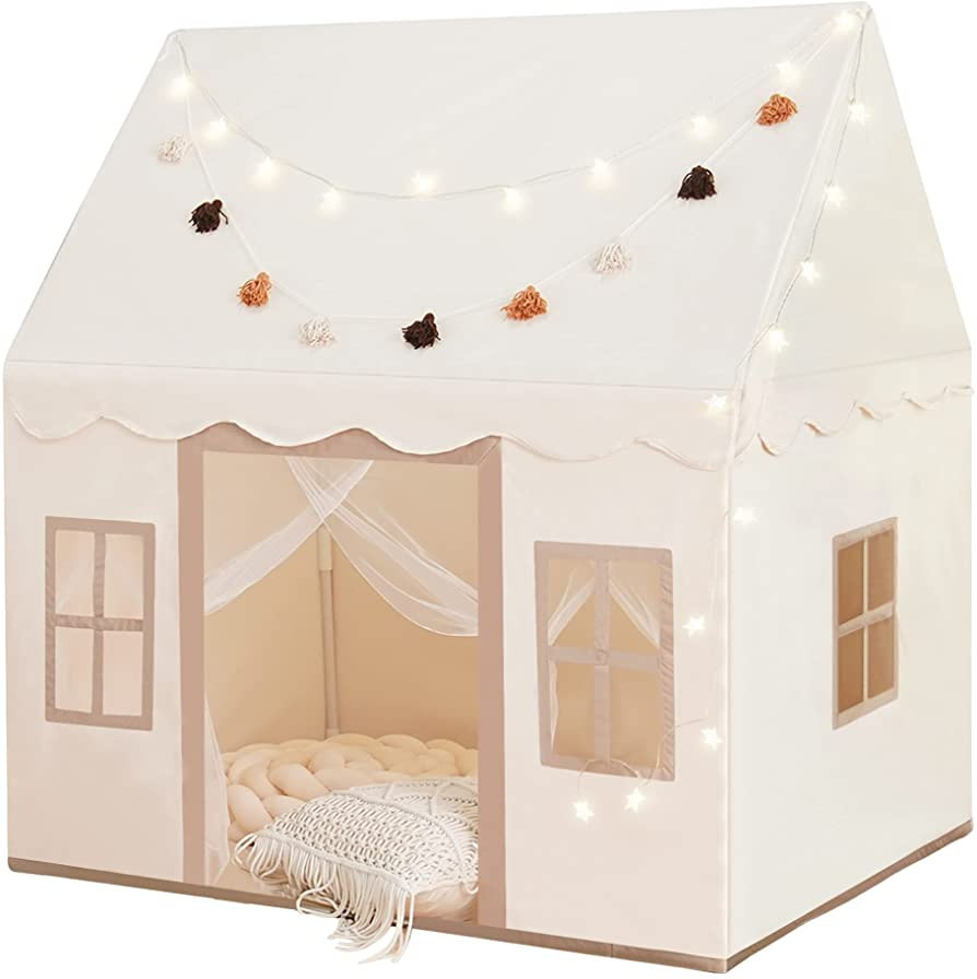 Play Tent with Mat, Star Light Large Kids Playhouse with Windows, Easy to Wash, Indoor and Outdoo... | Amazon (US)