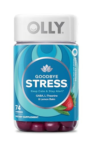 OLLY Goodbye Stress Gummy, GABA, L-Theanine, Lemon Balm, Stress Relief Supplement, Berry - 74 Count | Amazon (US)
