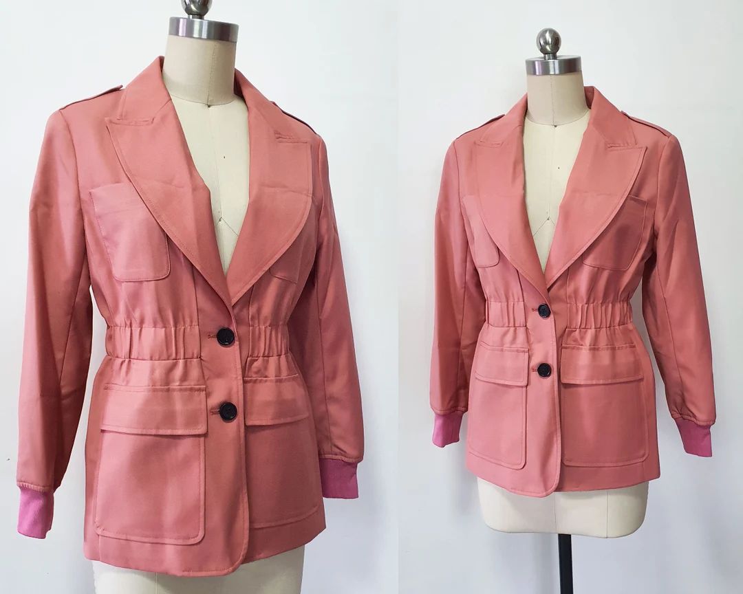 Duchess of cambridge orange cargo pocket blazer/ Kate Middleton utility jacket/ Spring summer jac... | Etsy (US)