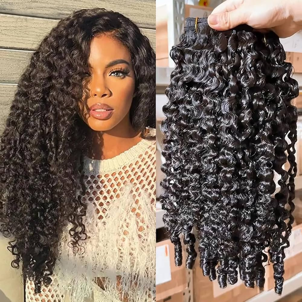 YMS 3C4A Burmese Curly Human Hair Bundles 20 22 24 Inch Curly 3 Bundles Unprocessed Burmese Raw H... | Amazon (US)