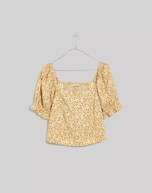 Hopewell Puff-Sleeve Crop Top in Cottage Garden | Madewell