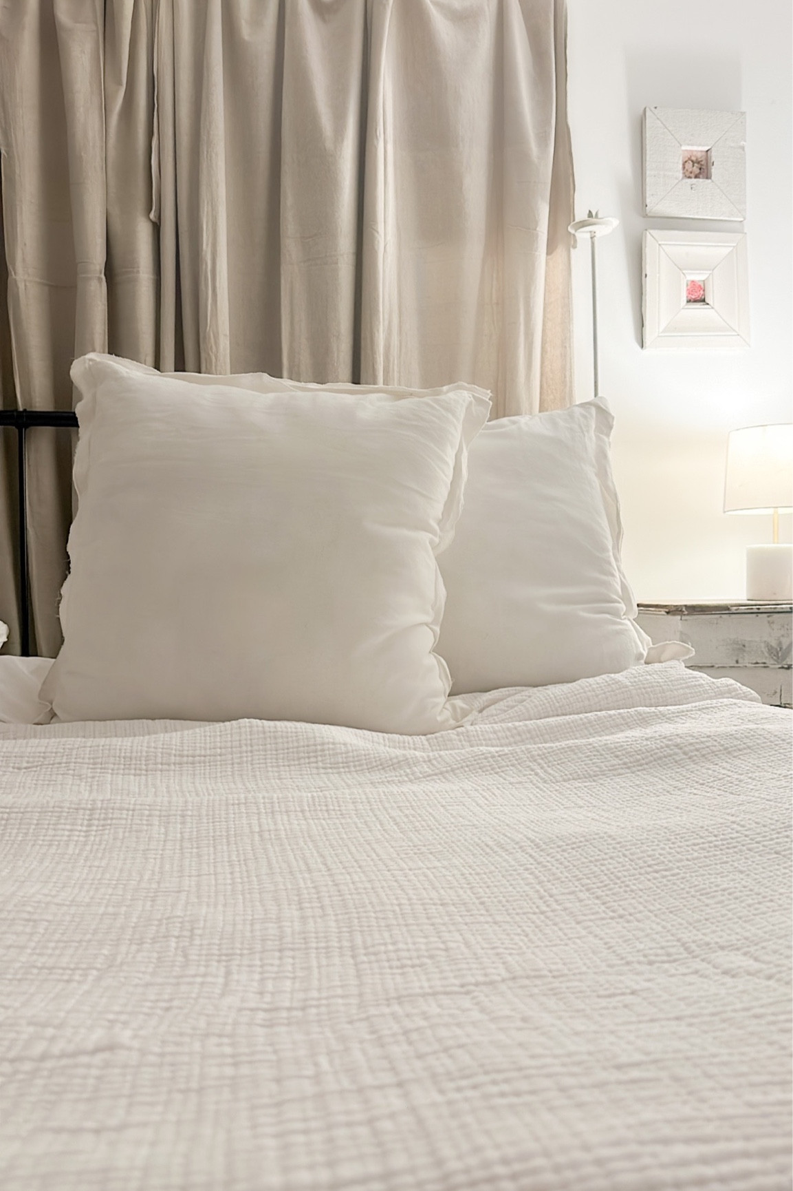 There is nothing quite like fresh white bedding #casaluna #targethome #target #hearthandhand #magnoliahome #magnolia #cottageliving #cottagestyle #bedroom #bedding #whitebedding 

#LTKunder100 #LTKhome #LTKunder50