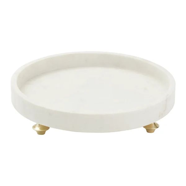 Quintessential Marble Round Serving Decorative Tray | Wayfair North America