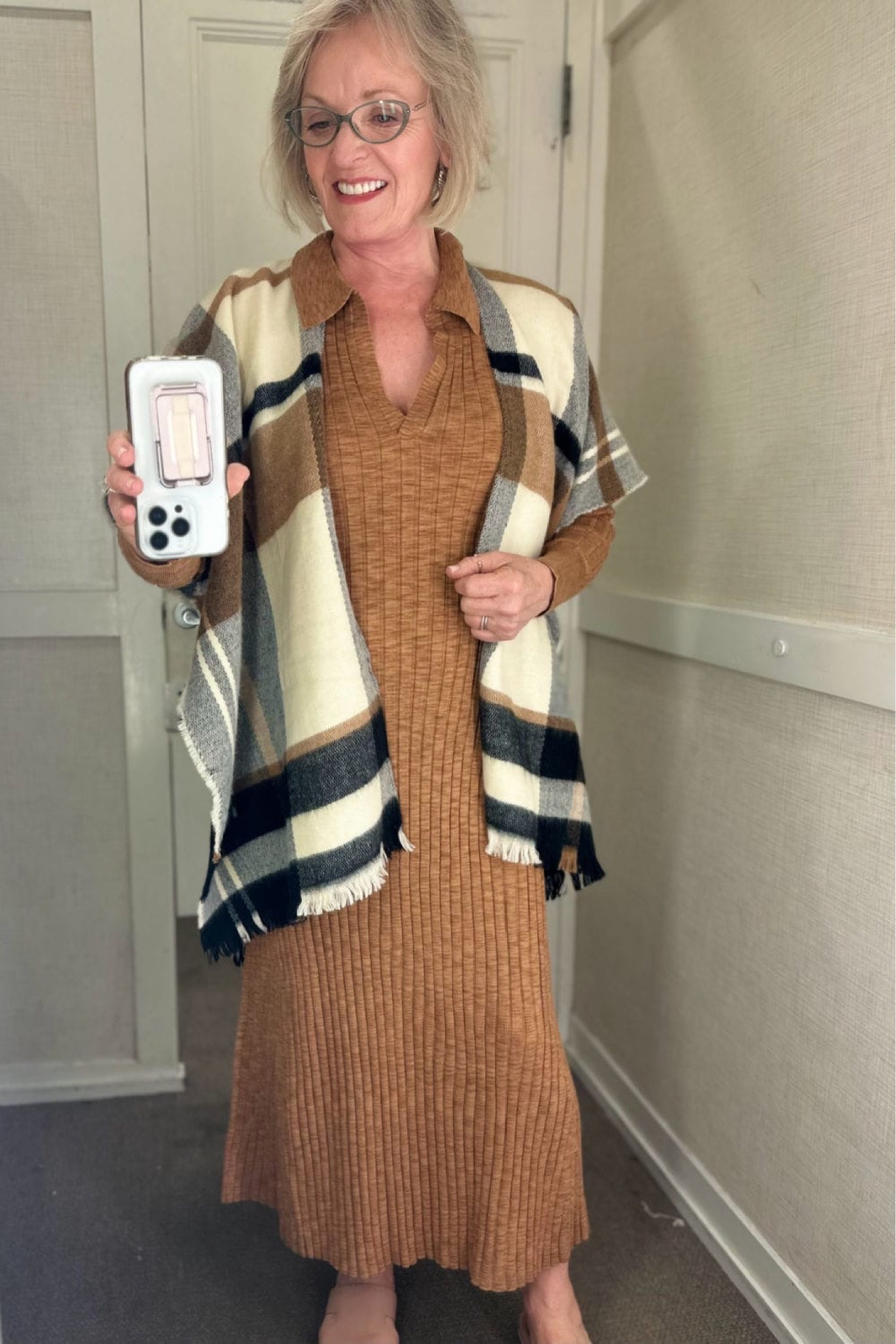 This ribbed polo midi dress from Loft was a pleasant surprise. It’s form fitting, but very flattering and comfortable. You could add a belt if you preferred, and it will look great under a jacket or sweater. I added this plaid wrap for a perfect fall outfit.

#loft #loftfashion #fallfashion #fashionover50 #fashioniver60 #mididress #plaid

#LTKstyletip #LTKfindsunder100 #LTKSeasonal