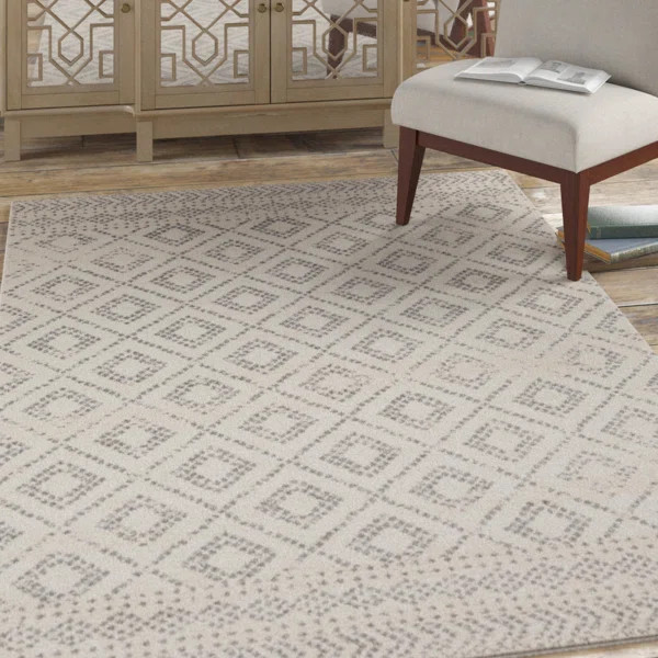 Woodrum Southwestern Light Gray/White Area Rug | Wayfair North America