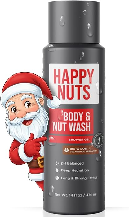HAPPY NUTS Big Wood Body and Nut Wash - Moisturizing Men's Shower Gel, Bodywash with Deep Cleanse... | Amazon (US)