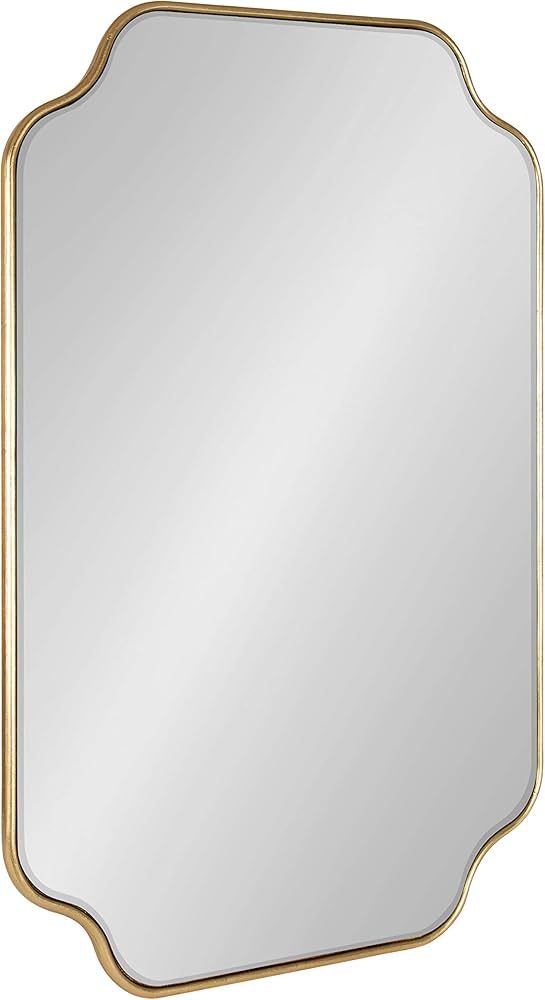 Kate and Laurel Plumley Glam Scalloped Wall Mirror, 24 x 36, Gold, Transitional Mirror Wall Decor | Amazon (US)