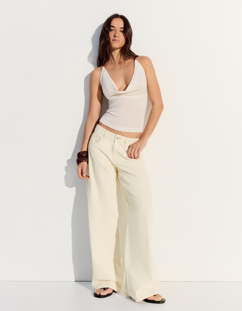 Low-rise boyfriend jeans - Jeans - Women | Bershka UK