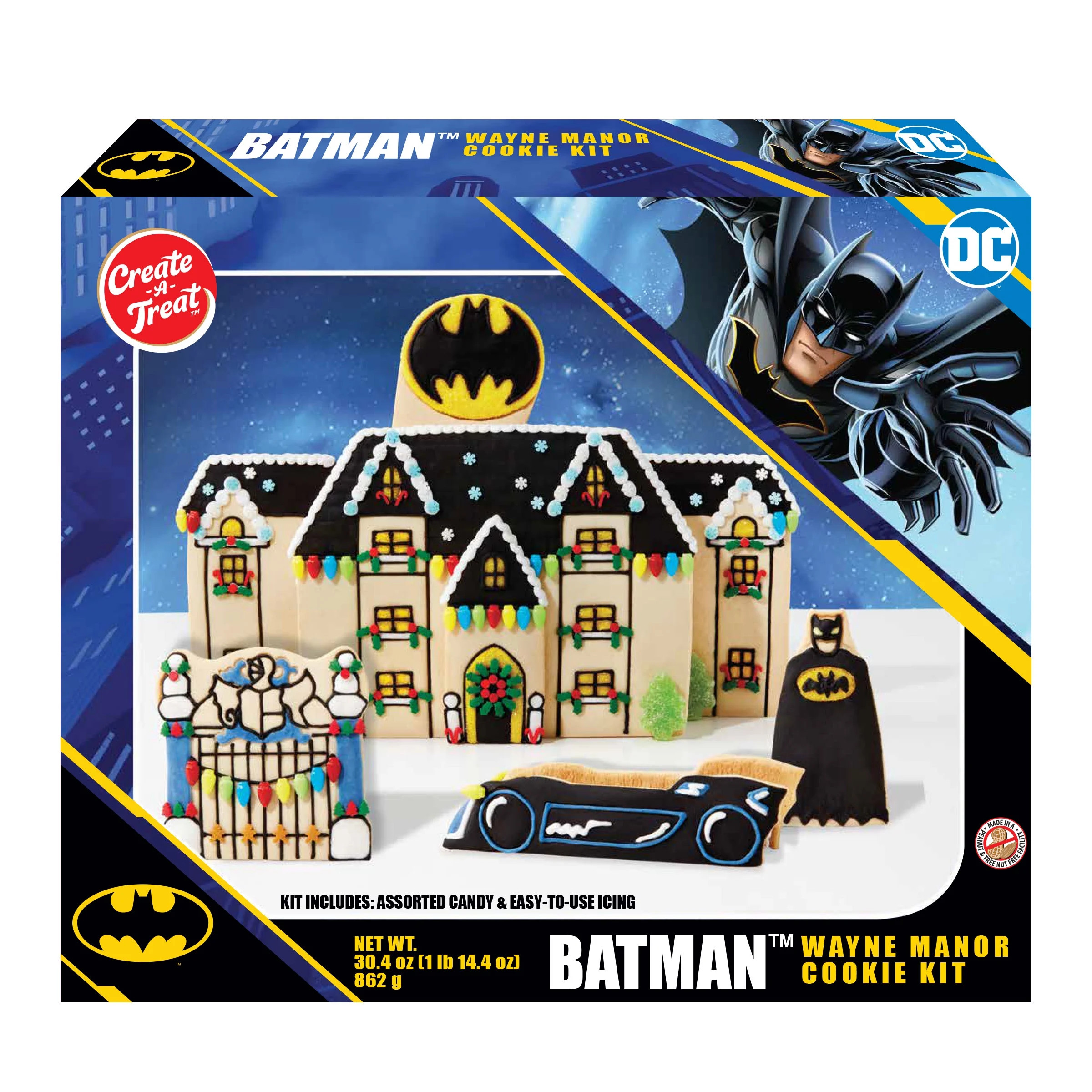Holiday Decorating Kit, Create A Treat, Batman™ Wayne Manor, Vanilla, Medium, 30.4 oz, 1 Count,... | Walmart (US)