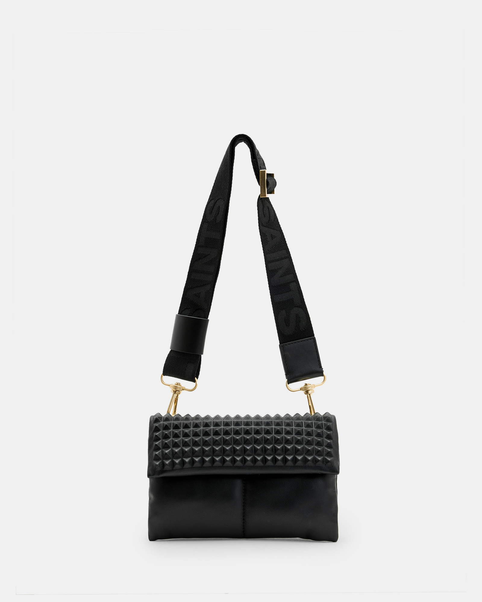 AllSaints Ezra Leather Studded Crossbody Bag | AllSaints US