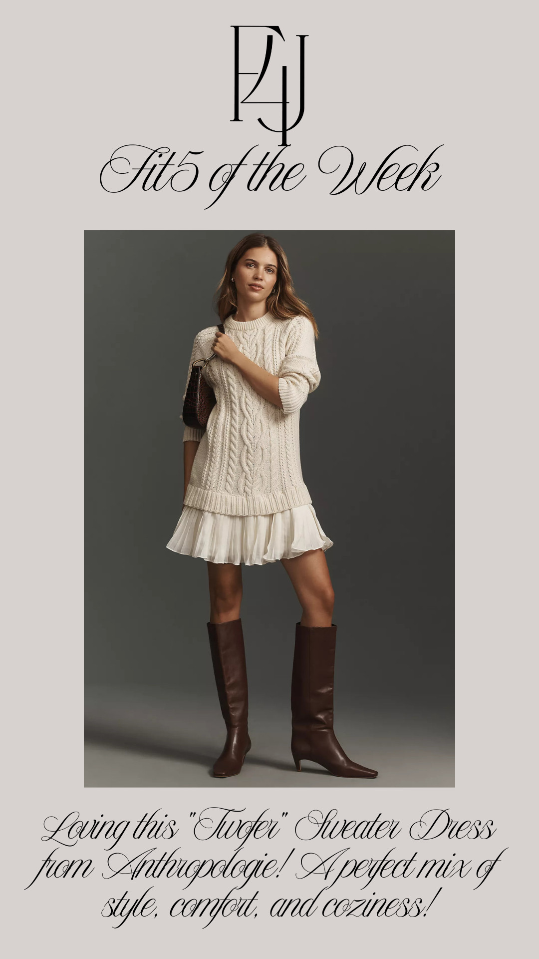I am just loving this "Twofer" Sweater Dress from Anthropologie. A perfect mix of style, comfort, and coziness! Tagged a few other pieces to complete the ensemble!

Fit4Janine, Fashion, Fall Fashion, Holiday Fashion 

 #LTKHoliday #LTKSeasonal #LTKStyleTip