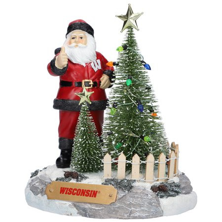The Memory Company Wisconsin Badgers Santa Figurine with LED Tree | Walmart (US)
