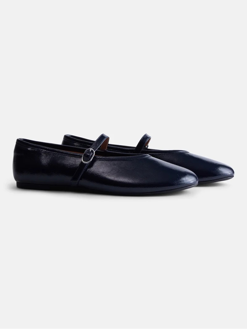 No Boundaries Women's Crinkle Mary Jane Flats | Walmart (US)