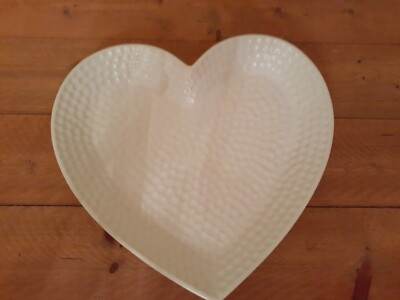 Elegant Dimpled Ceramic/Porcelain White Heart Shaped Trinket/Serving Dish   | eBay | eBay US